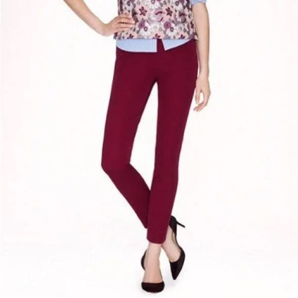 J.CREW Maroon Burgundy Tall Minnie Pants Size 2 Tall